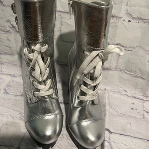 Women's Size 6.5 Metallic Platform Boots